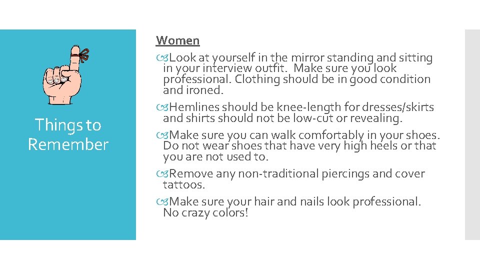 Things to Remember Women Look at yourself in the mirror standing and sitting in