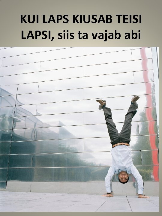 KUI LAPS KIUSAB TEISI LAPSI, siis ta vajab abi 