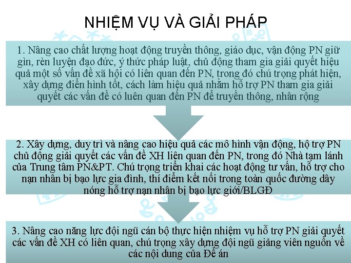 NHIỆM VỤ VÀ GIẢI PHÁP 1. Nâng cao chất lượng hoạt động truyền thông,