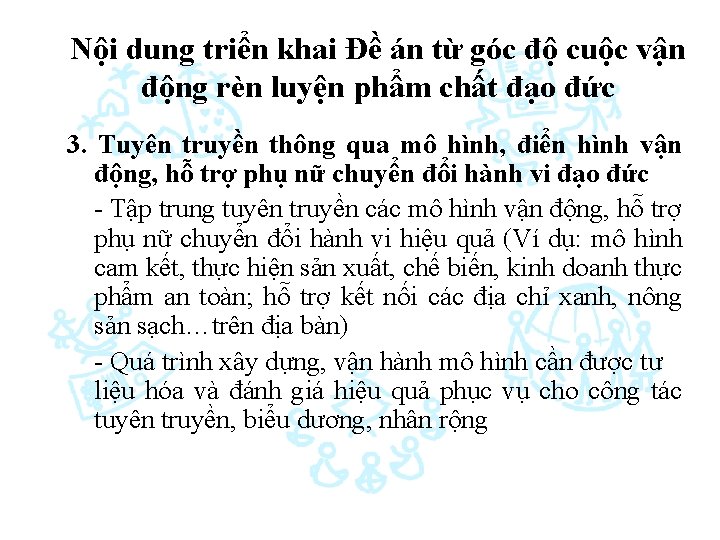 Nội dung triển khai Đề án từ góc độ cuộc vận động rèn luyện