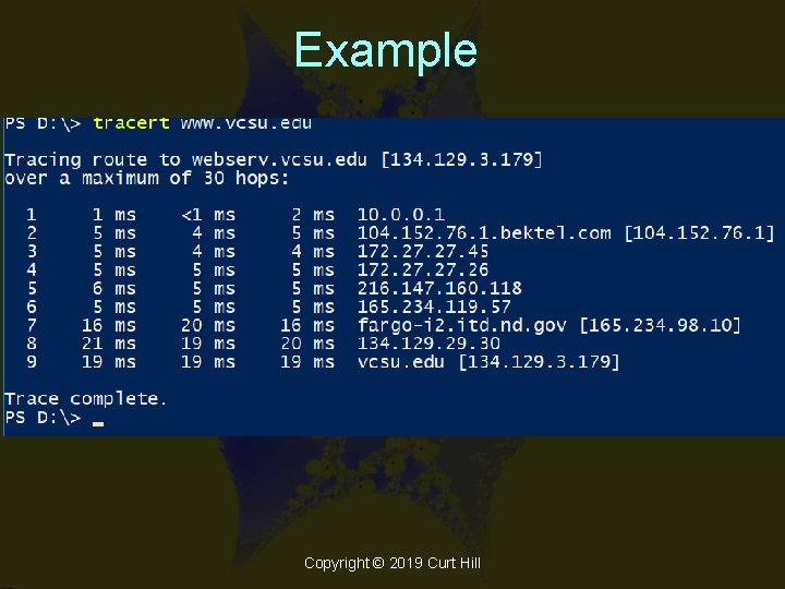 Example Copyright © 2019 Curt Hill 