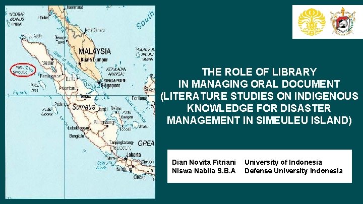 THE ROLE OF LIBRARY IN MANAGING ORAL DOCUMENT (LITERATURE STUDIES ON INDIGENOUS KNOWLEDGE FOR