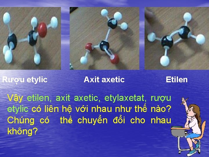 Rượu etylic Axit axetic Etilen Vậy etilen, axit axetic, etylaxetat, rượu etylic có liên