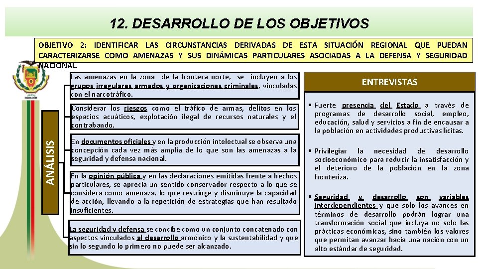 12. DESARROLLO DE LOS OBJETIVOS ANÁLISIS OBJETIVO 2: IDENTIFICAR LAS CIRCUNSTANCIAS DERIVADAS DE ESTA