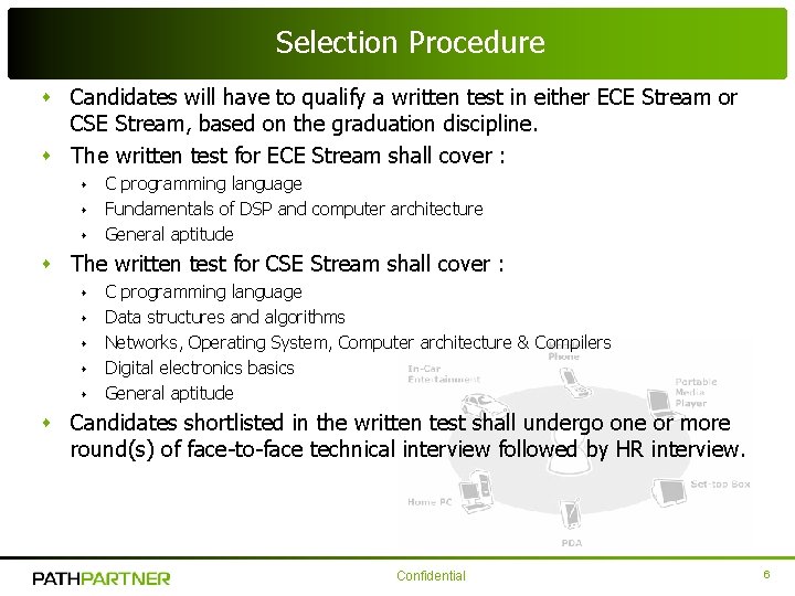 Selection Procedure s Candidates will have to qualify a written test in either ECE Selection Procedure s Candidates will have to qualify a written test in either ECE
