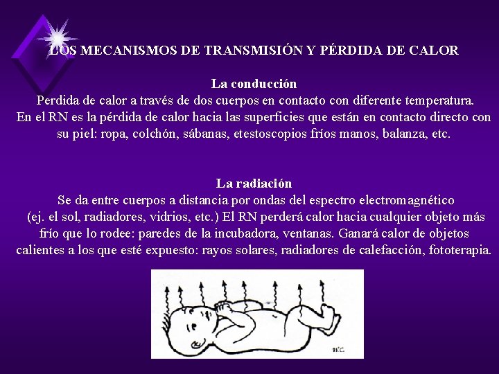 LOS MECANISMOS DE TRANSMISIÓN Y PÉRDIDA DE CALOR La conducción Perdida de calor a