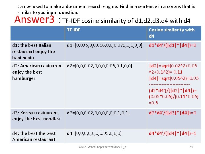 Can be used to make a document search engine. Find in a sentence in