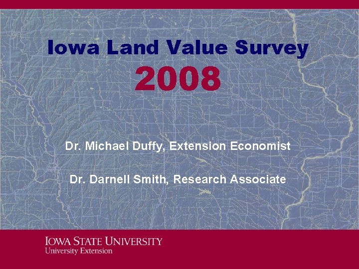 Iowa Land Value Survey 2008 Dr Michael Duffy