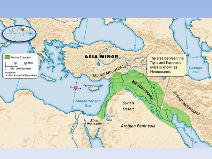 The Land between the Rivers • The Tigris and Euphrates rivers are the most