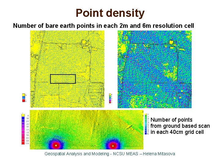 Point density Number of bare earth points in each 2 m and 6 m