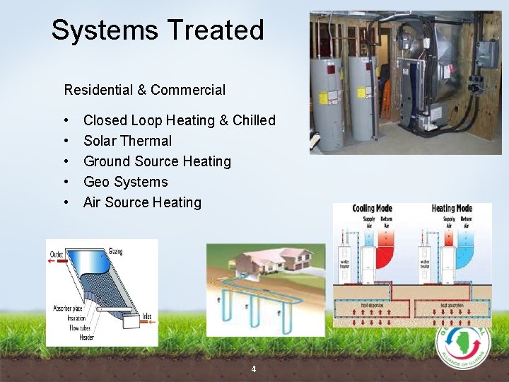 Systems Treated Residential & Commercial • • • Closed Loop Heating & Chilled Solar