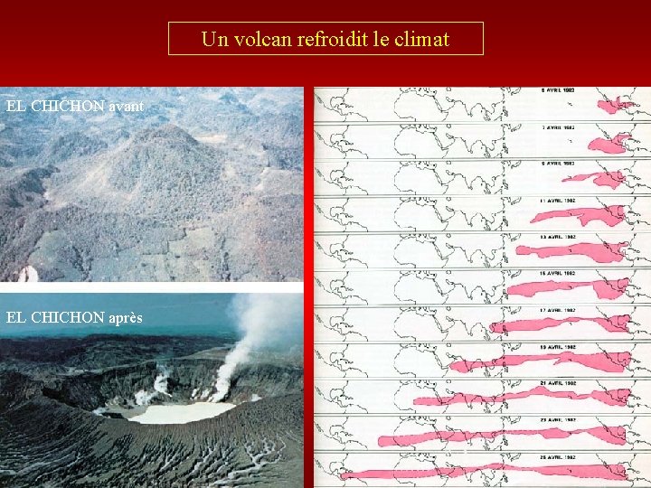 Un volcan refroidit le climat EL CHICHON avant EL CHICHON après 