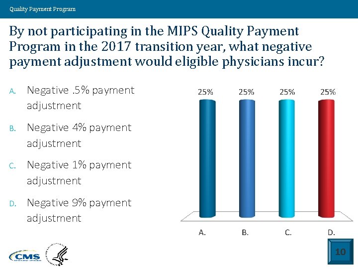 Quality Payment Program By not participating in the MIPS Quality Payment Program in the