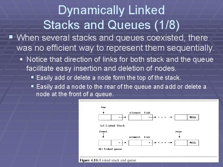 Dynamically Linked Stacks and Queues (1/8) § When several stacks and queues coexisted, there