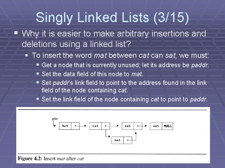 Singly Linked Lists (3/15) § Why it is easier to make arbitrary insertions and