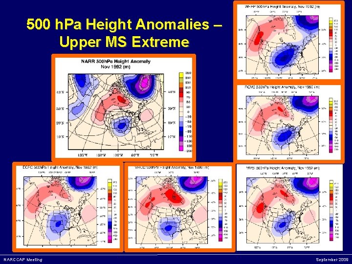 500 h. Pa Height Anomalies – Upper MS Extreme NARCCAP Meeting September 2009 