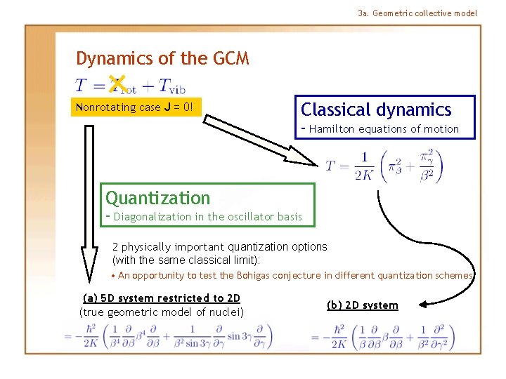 3 a. Geometric collective model Dynamics of the GCM Nonrotating case J = 0!