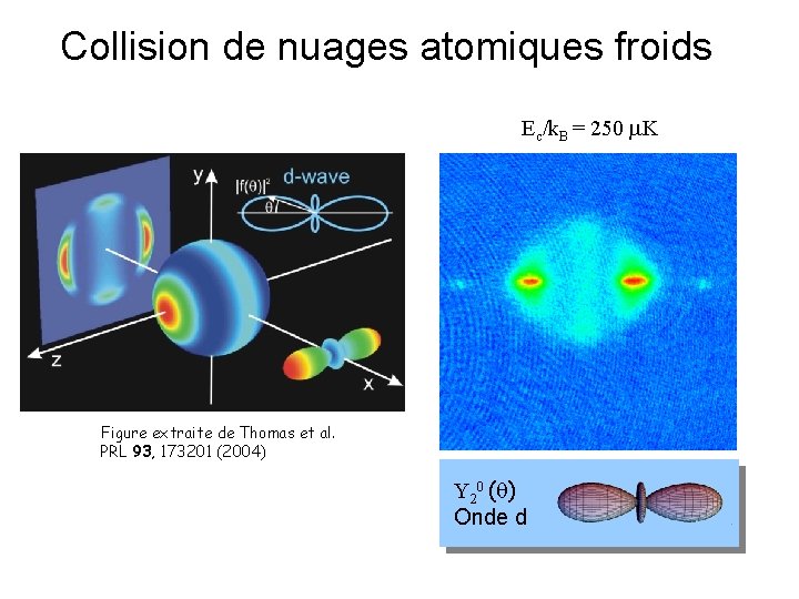 Collision de nuages atomiques froids Ec/k. B = 250 K Figure extraite de Thomas Collision de nuages atomiques froids Ec/k. B = 250 K Figure extraite de Thomas