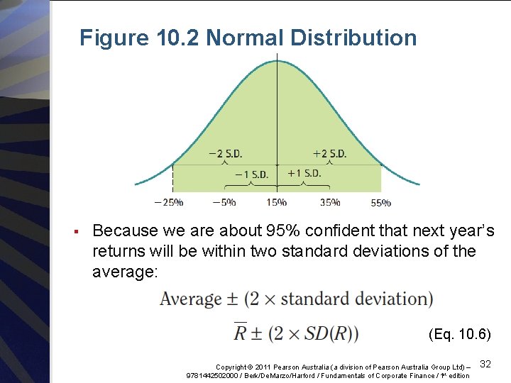 Figure 10. 2 Normal Distribution § Because we are about 95% confident that next