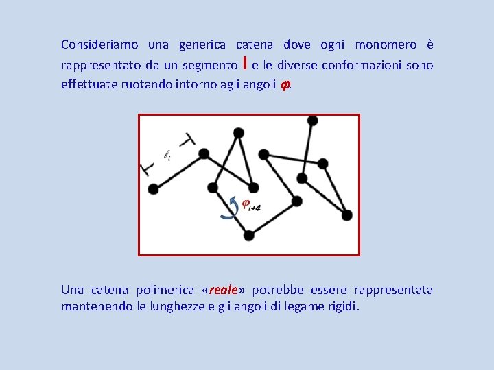 Consideriamo una generica catena dove ogni monomero è rappresentato da un segmento l e