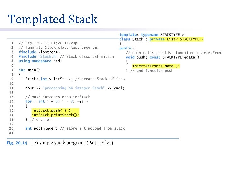 Templated Stack 