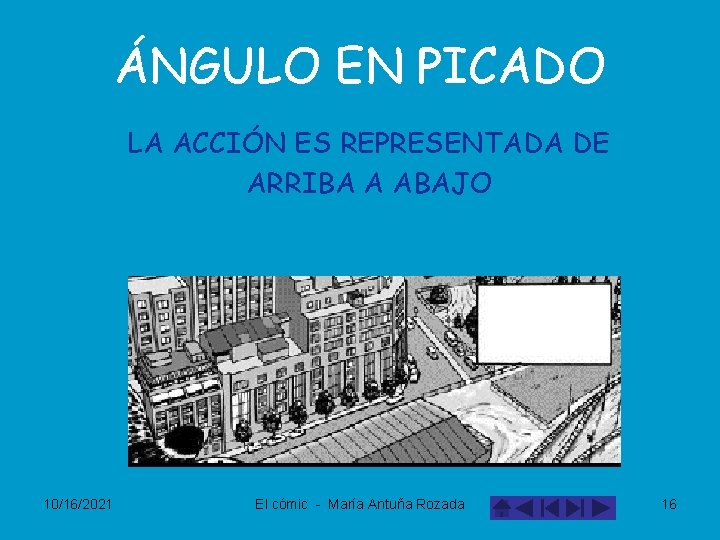 ÁNGULO EN PICADO LA ACCIÓN ES REPRESENTADA DE ARRIBA A ABAJO 10/16/2021 El cómic