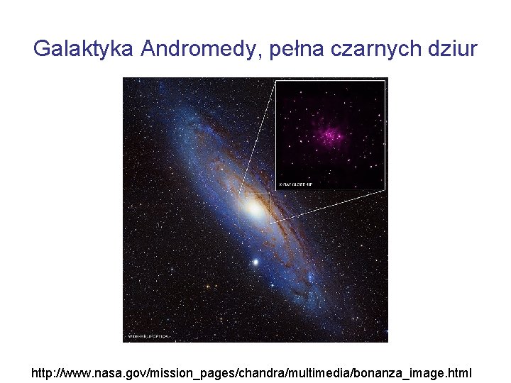 Galaktyka Andromedy, pełna czarnych dziur http: //www. nasa. gov/mission_pages/chandra/multimedia/bonanza_image. html 