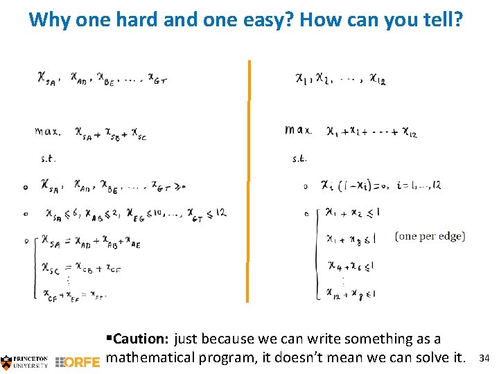 Why one hard and one easy? How can you tell? §Caution: just because we