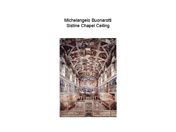 Michelangelo Buonarotti Sistine Chapel Ceiling 