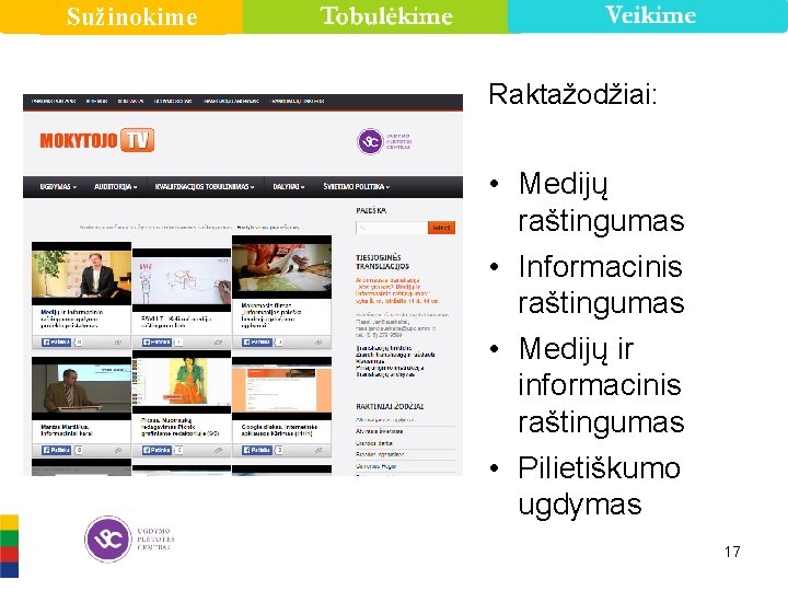 Sužinokime Raktažodžiai: • Medijų raštingumas • Informacinis raštingumas • Medijų ir informacinis raštingumas •