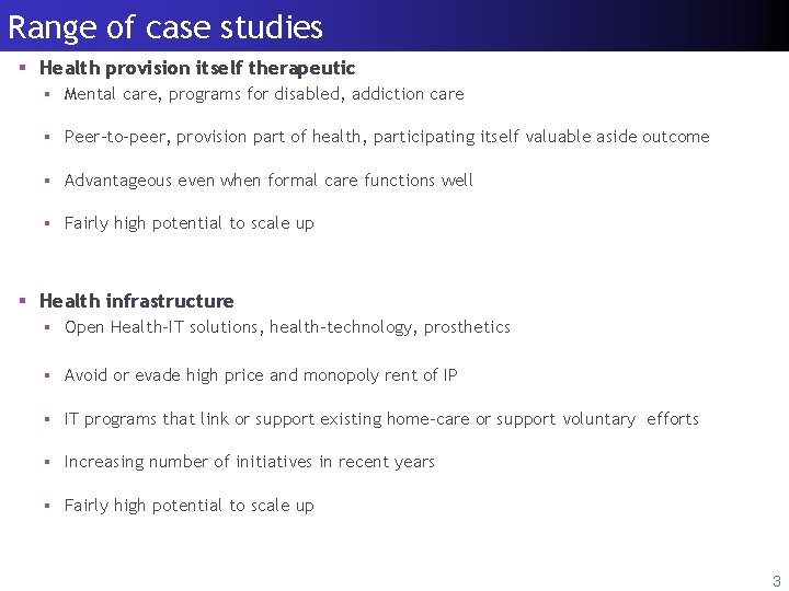 Introduction Data Reform Range of case studies Empirical strategy Results Conclusions § Health provision