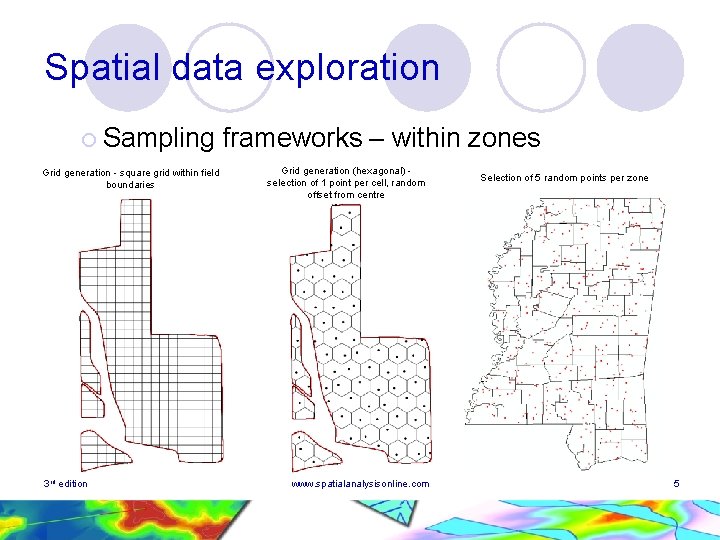 Spatial data exploration ¡ Sampling Grid generation - square grid within field boundaries 3