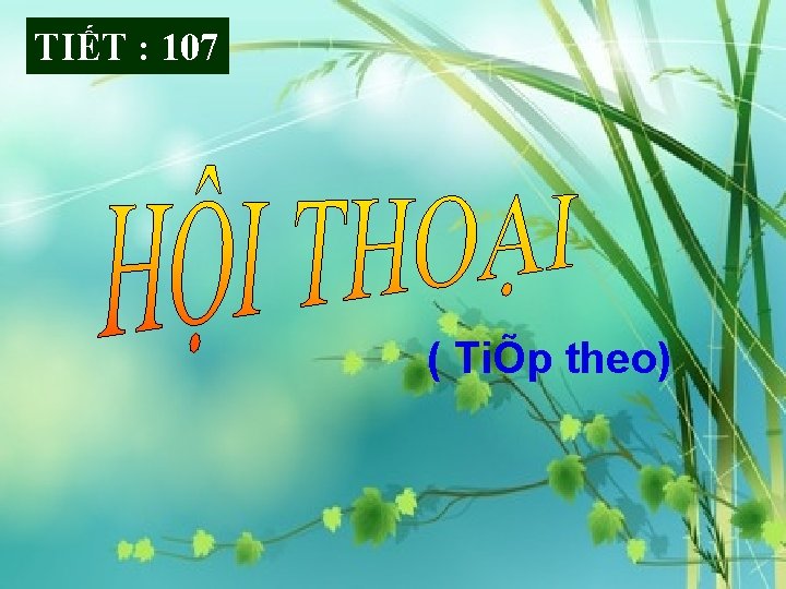 TIẾT : 107 ( TiÕp theo) 