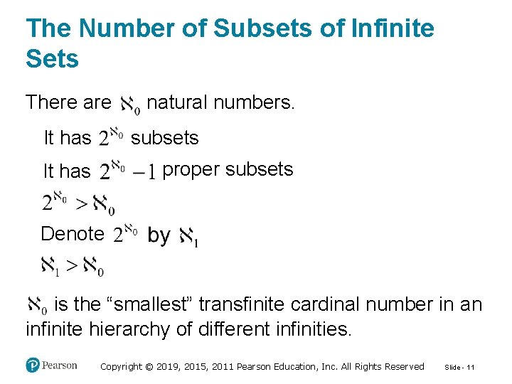 The Number of Subsets of Infinite Sets There are natural numbers. subsets It has
