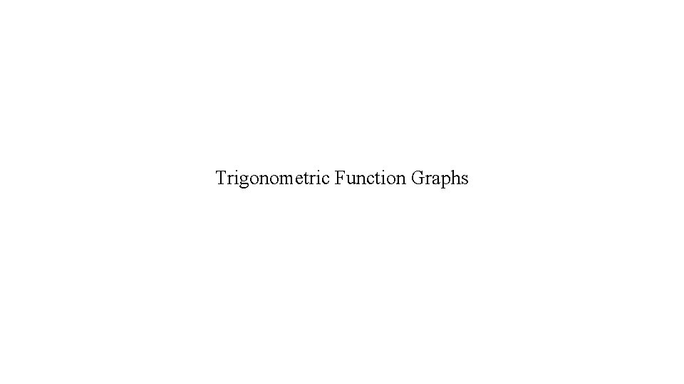 Trigonometric Function Graphs 