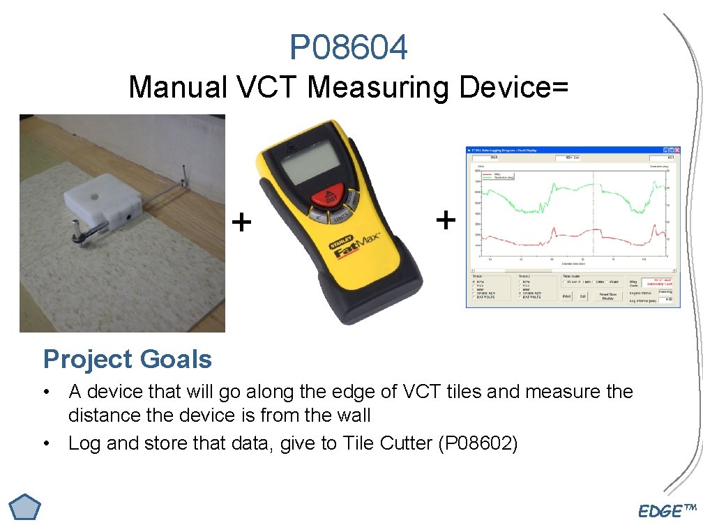 P 08604 Manual VCT Measuring Device= + + Project Goals • A device that