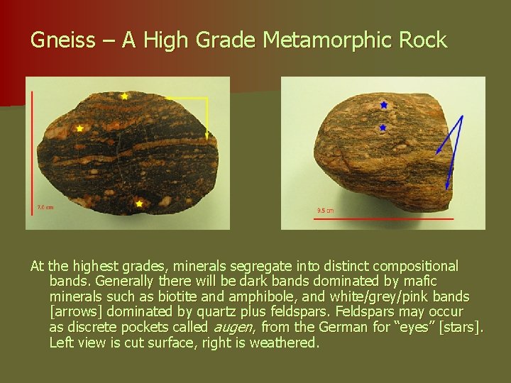 Gneiss – A High Grade Metamorphic Rock At the highest grades, minerals segregate into