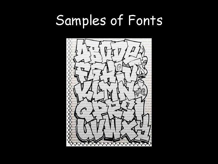 Samples of Fonts 