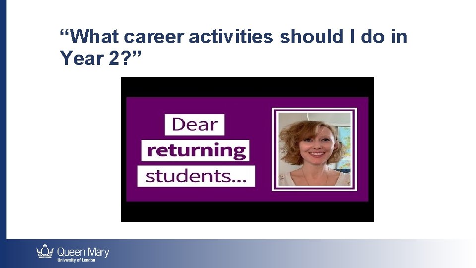 “What career activities should I do in Year 2? ” 