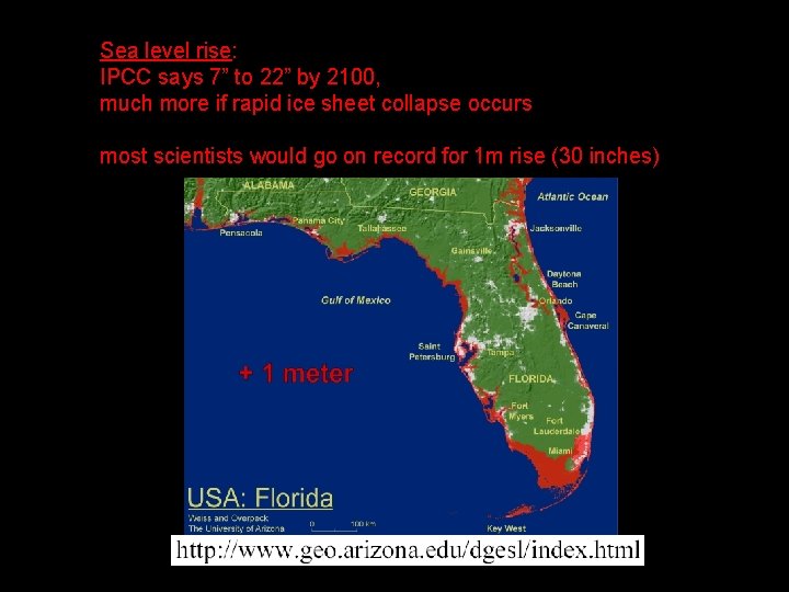 Sea level rise: IPCC says 7” to 22” by 2100, much more if rapid