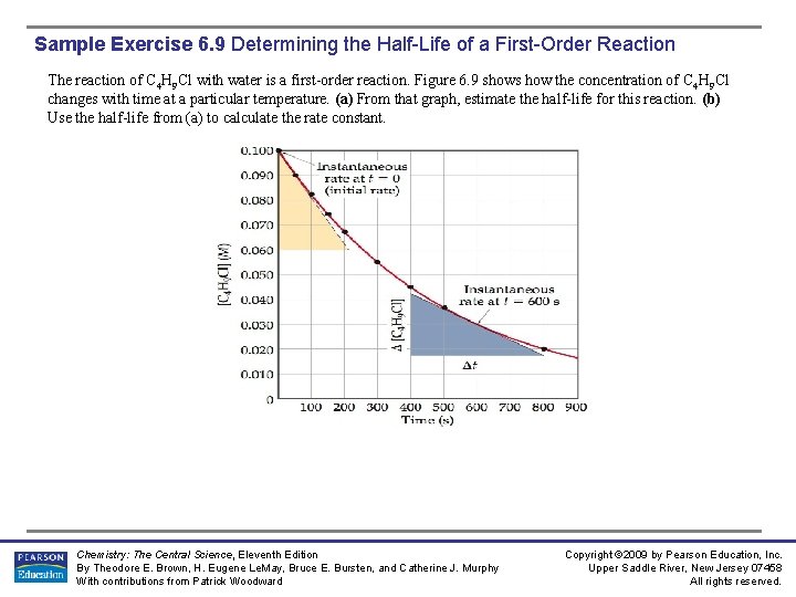 Sample Exercise 6. 9 Determining the Half-Life of a First-Order Reaction The reaction of Sample Exercise 6. 9 Determining the Half-Life of a First-Order Reaction The reaction of