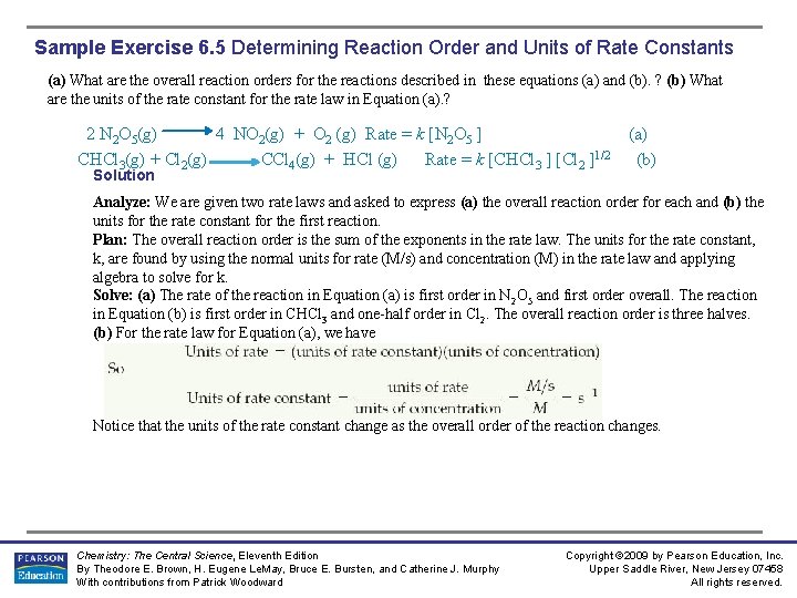 Sample Exercise 6. 5 Determining Reaction Order and Units of Rate Constants (a) What Sample Exercise 6. 5 Determining Reaction Order and Units of Rate Constants (a) What