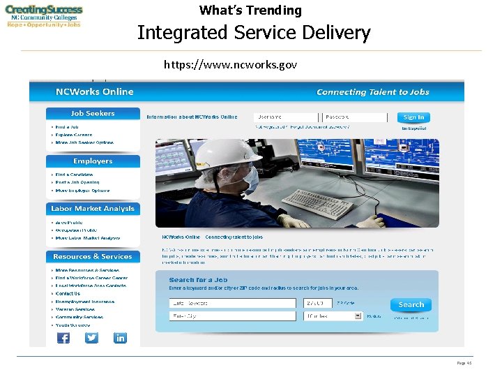 What’s Trending Integrated Service Delivery https: //www. ncworks. gov Page 45 