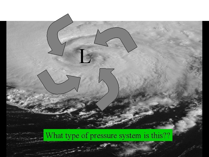 This is the story of storms! L What type of pressure system is this?