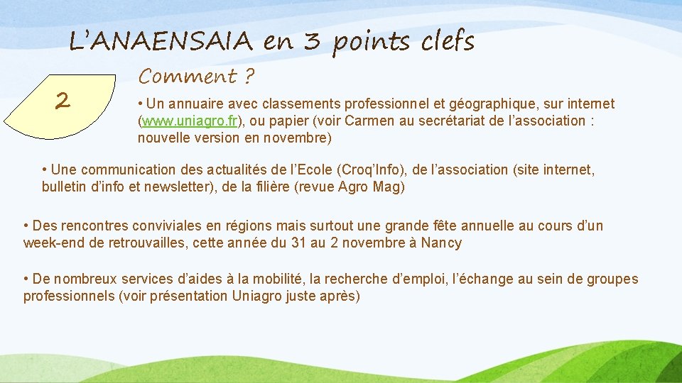 L’ANAENSAIA en 3 points clefs 2 Comment ? • Un annuaire avec classements professionnel