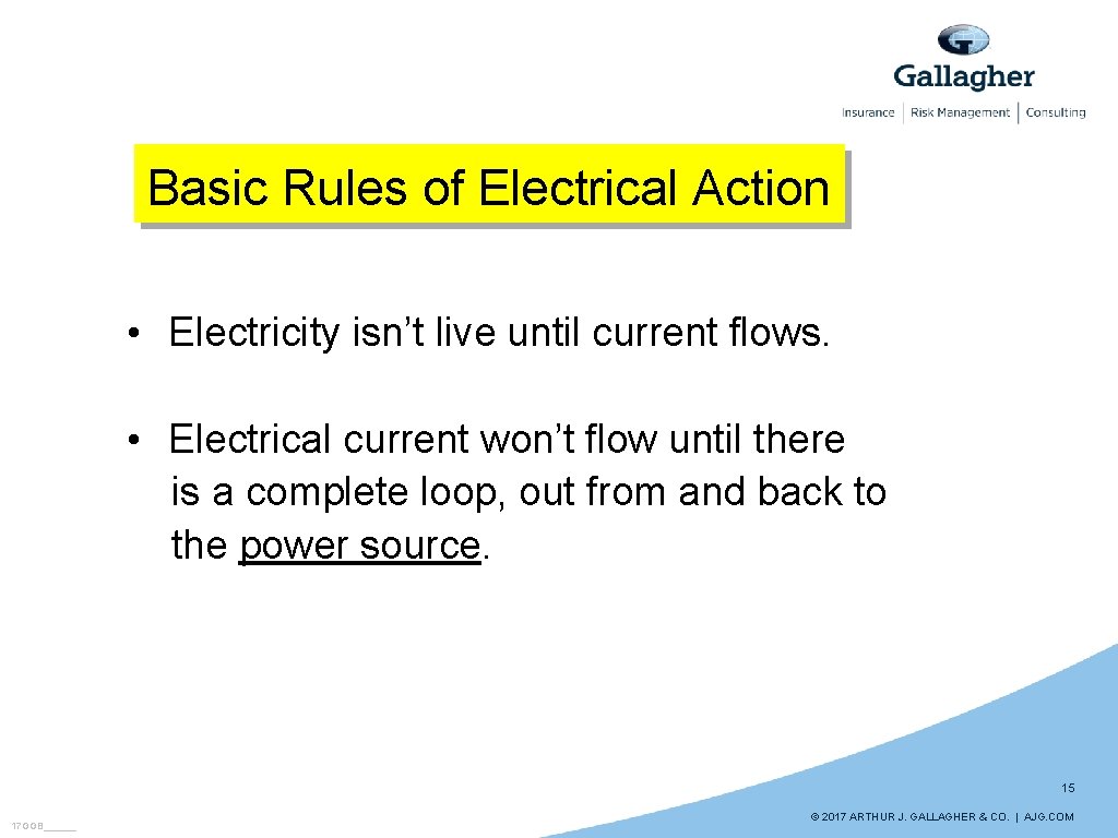 Basic Rules of Electrical Action • Electricity isn’t live until current flows. • Electrical