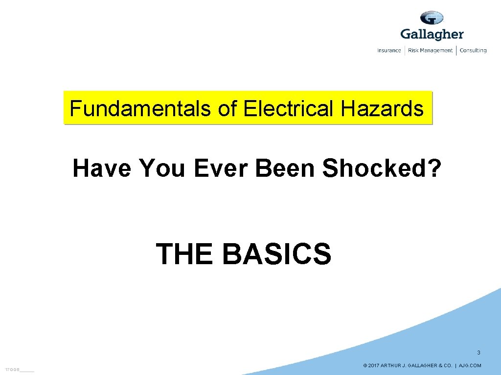 Fundamentals of Electrical Hazards Have You Ever Been Shocked? THE BASICS 3 17 GGB______