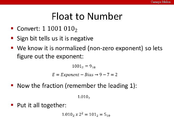 Carnegie Mellon Float to Number • 