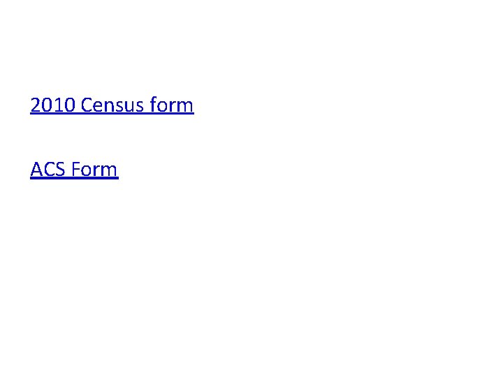 2010 Census form ACS Form 