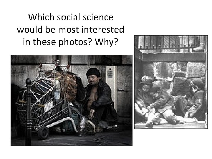 Which social science would be most interested in these photos? Why? 